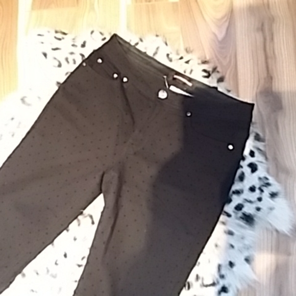 Skinny 5 pocket, black denim with dots - Picture 2 of 5